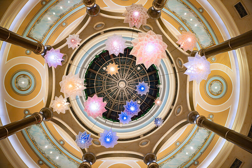 Shylight and Meadow suspended garden Shylight and Meadow sculptures forming a suspended garden above the Palazzo lobby | Sky Rye Design Shylight and Meadow sculptures forming a suspended garden above the Palazzo lobby