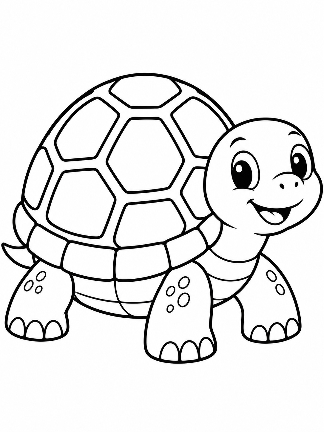 Turtle shell easy coloring page Smiling turtle with a shell divided into large easy-to-color sections. | Sky Rye Design Smiling turtle with a shell divided into large easy-to-color sections.