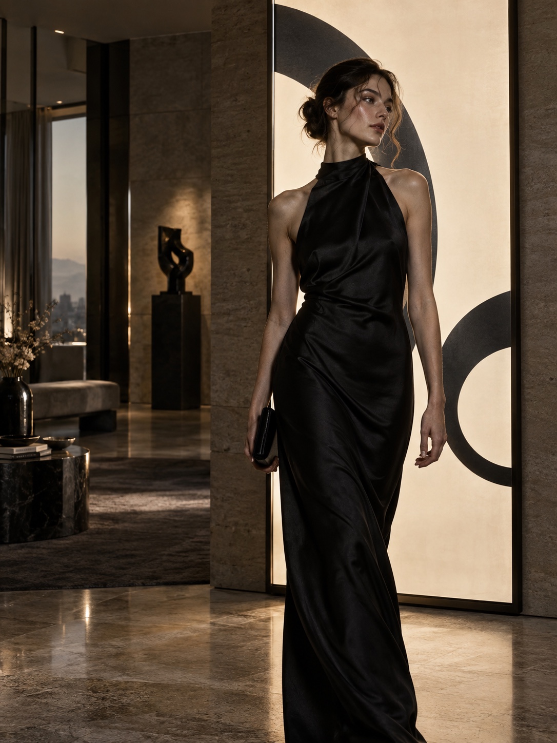 Video masking on a fashion set Model crossing a sculptural color field to demonstrate a clean video mask reveal | Sky Rye Design Model crossing a sculptural color field to demonstrate a clean video mask reveal