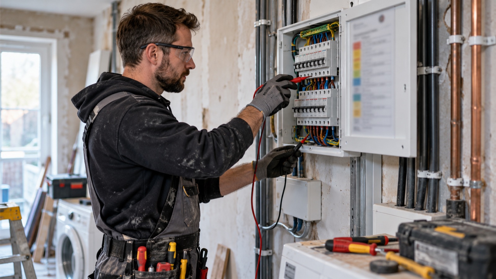 Electrician assessing a consumer unit and home renovation circuits Electrician assessing a consumer unit and home renovation circuits | Sky Rye Design Electrician assessing a consumer unit and home renovation circuits