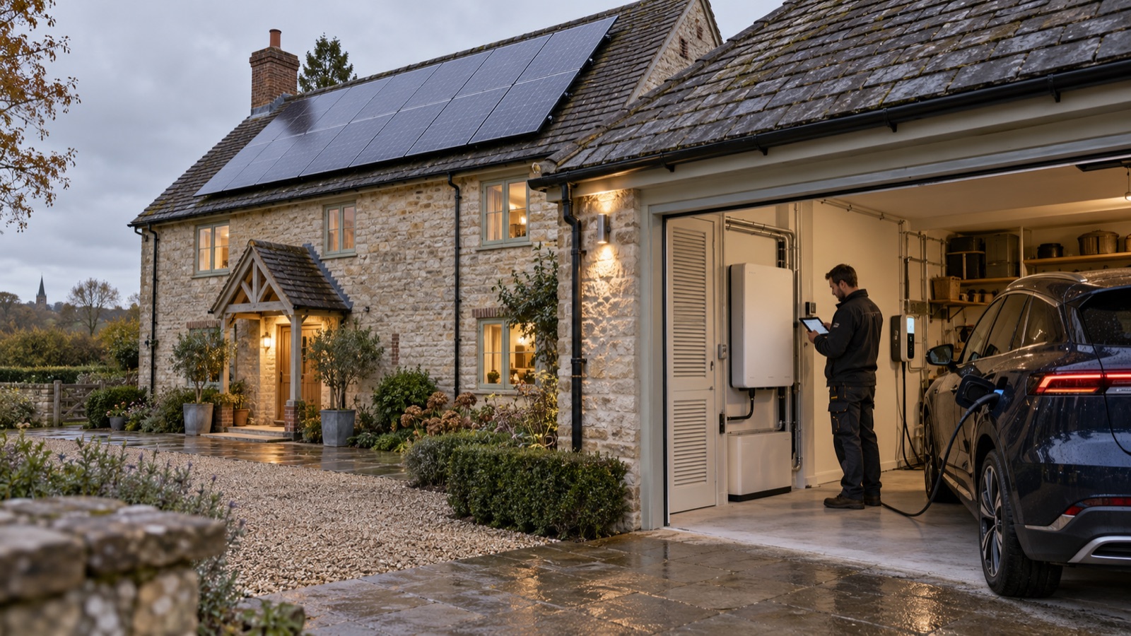 Salisbury home with solar panels battery storage and EV charging planned together Salisbury home with solar panels, battery storage and EV charging planned together | Sky Rye Design Salisbury home with solar panels, battery storage and EV charging planned together