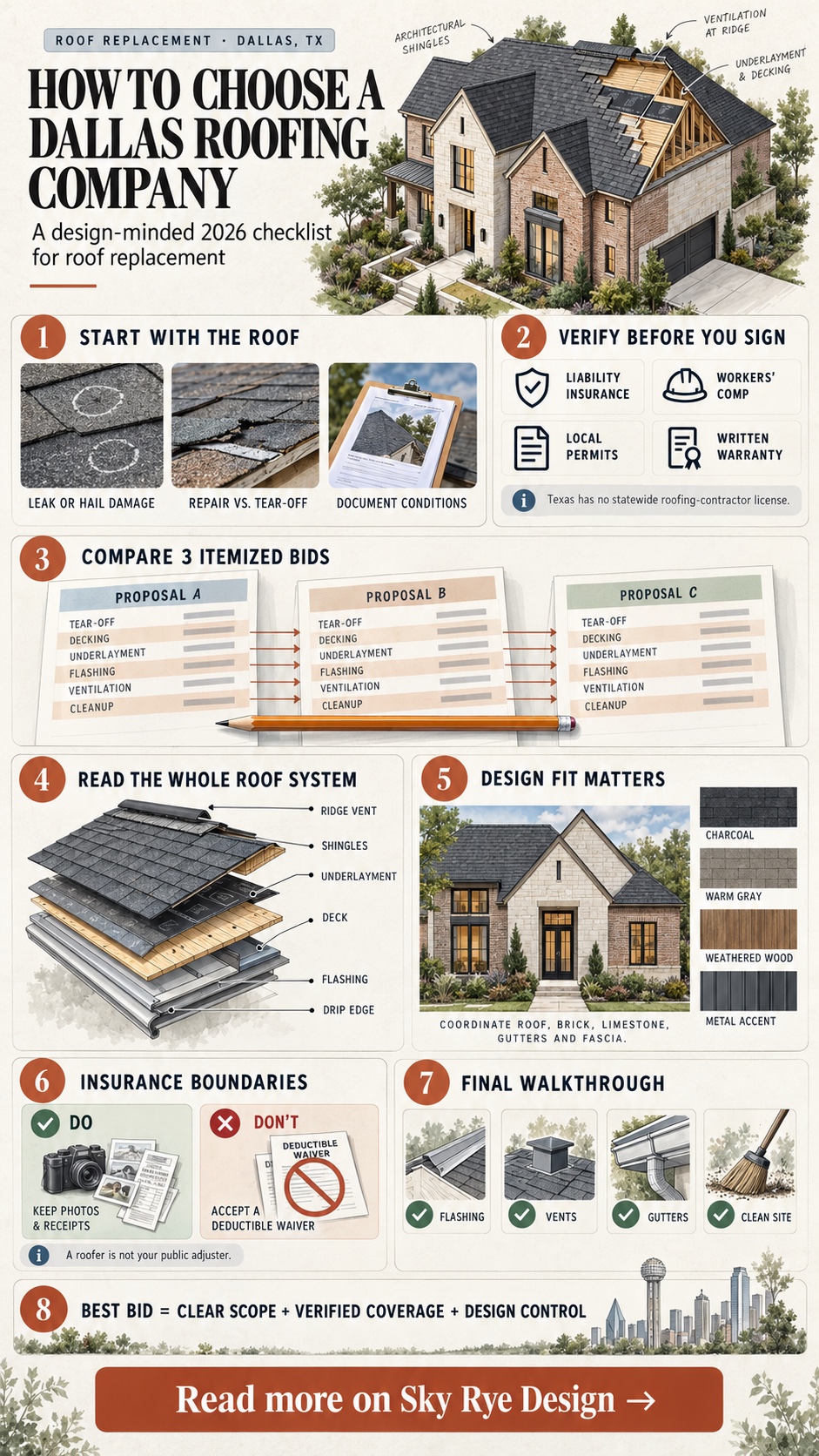 How to Choose a Dallas Roofing Company Infographic Infographic checklist for choosing a Dallas roofing company | Sky Rye Design Infographic checklist for choosing a Dallas roofing company