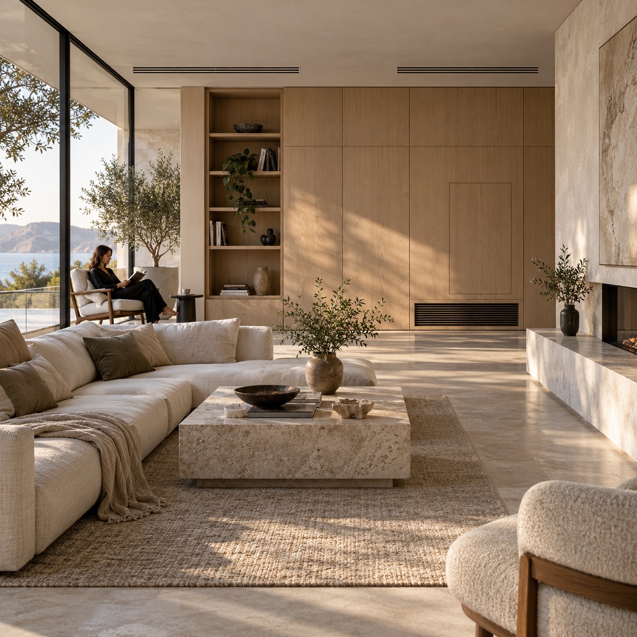 Completed Interior With Balanced Vents Completed modern living room with unobstructed vents and a discreet access panel | Sky Rye Design Completed modern living room with unobstructed vents and a discreet access panel