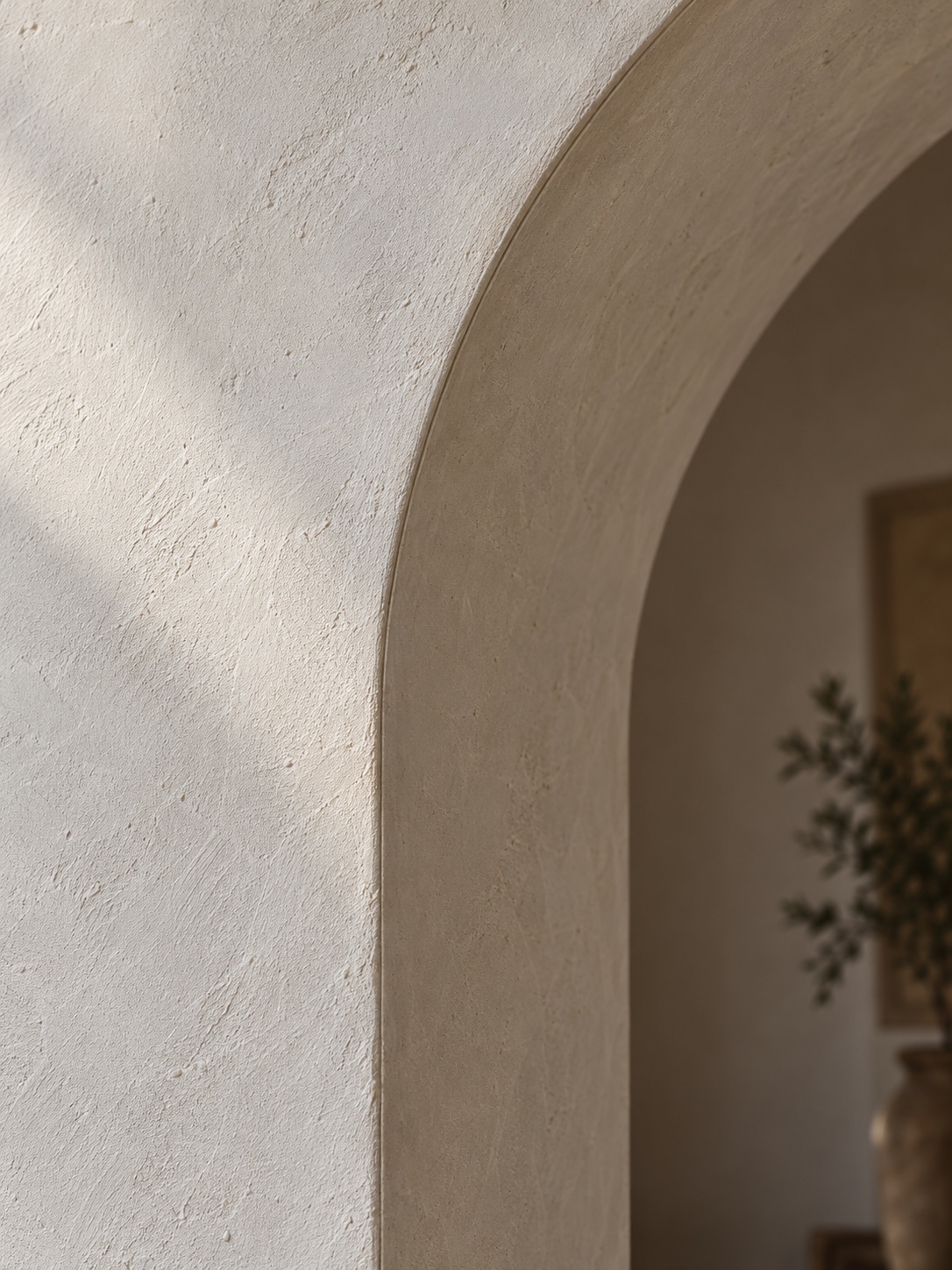 Crisp plaster arch edge Close view of the crisp curved edge between a plaster wall and an arch soffit | Sky Rye Design Close view of the crisp curved edge between a plaster wall and an arch soffit