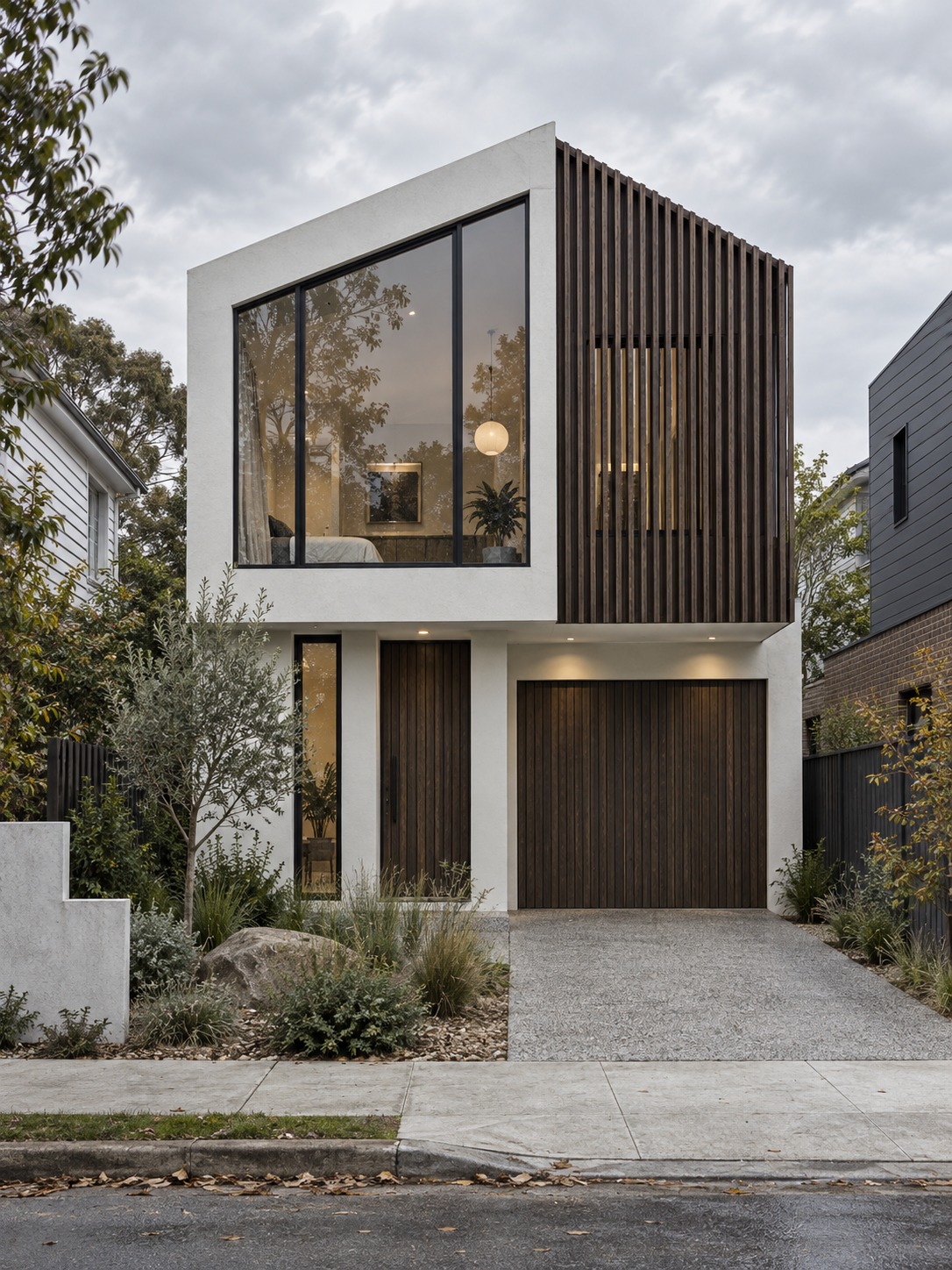 Narrow lot house Two-storey contemporary house on a narrow lot | Sky Rye Design Two-storey contemporary house on a narrow lot