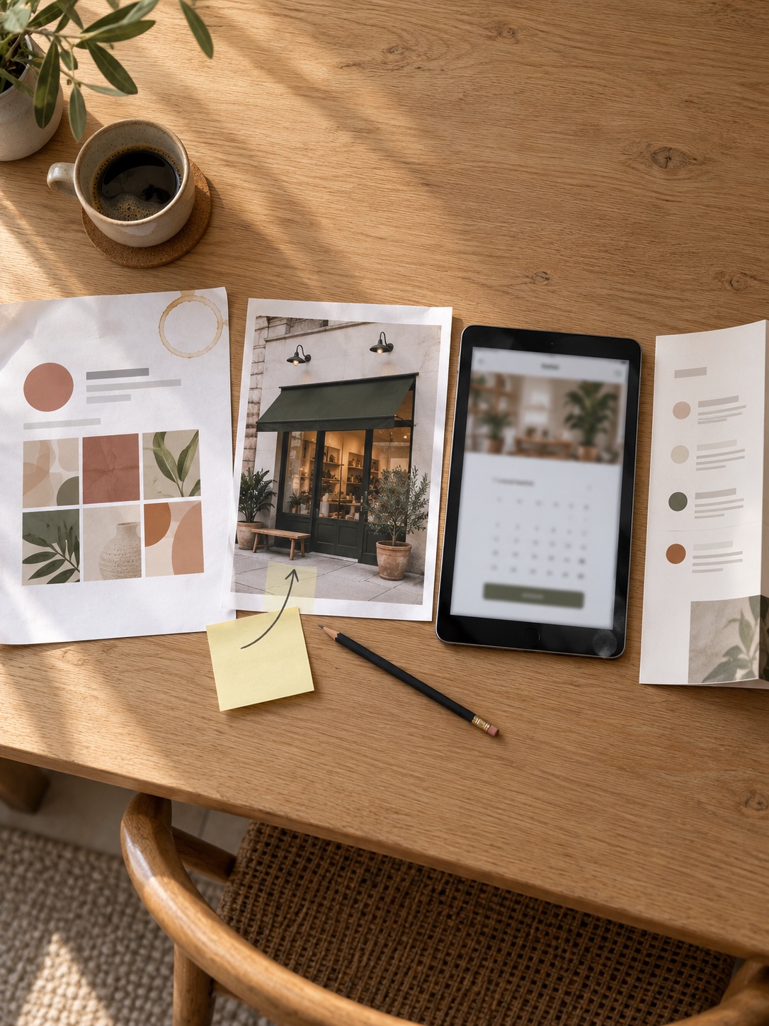 Salon brand consistency visual audit A salon profile, storefront photo, booking page and service menu compared side by side. | Sky Rye Design A salon profile, storefront photo, booking page and service menu compared side by side.