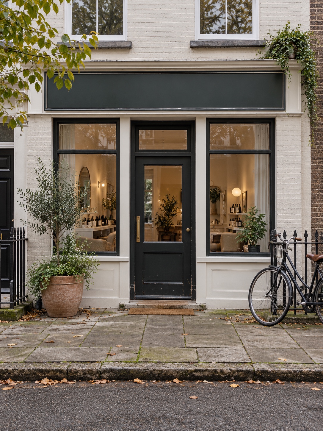 Independent salon storefront An independent salon storefront with a clear street-level entrance. | Sky Rye Design An independent salon storefront with a clear street-level entrance.