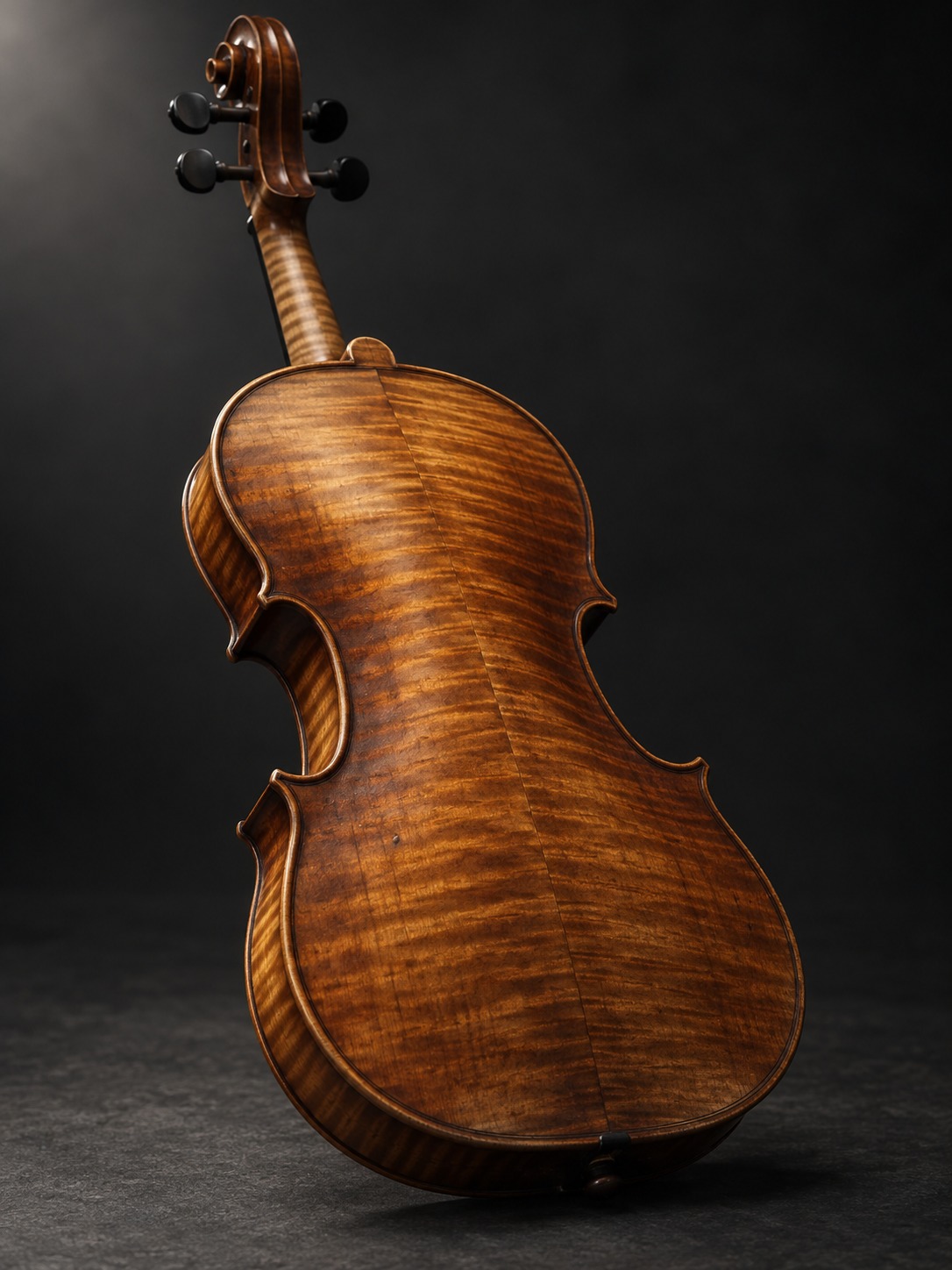Figured maple and varnish Light catching the striped maple figure beneath amber violin varnish | Sky Rye Design Light catching the striped maple figure beneath amber violin varnish